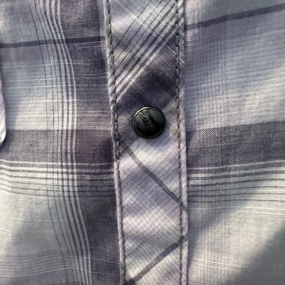 BKE Buckle Shirt Mens Sz Med Lavender Plaid Snap Button Athletic Fit Western - Picture 4 of 6